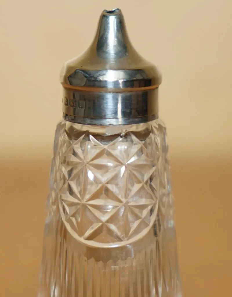 Online Pamono Antique Sterling Silver & Cut Glass Crystal Salt Shaker from John Grinsell & Sons, 1909