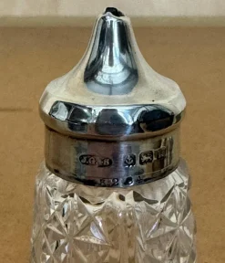 Online Pamono Antique Sterling Silver & Cut Glass Crystal Salt Shaker from John Grinsell & Sons, 1909