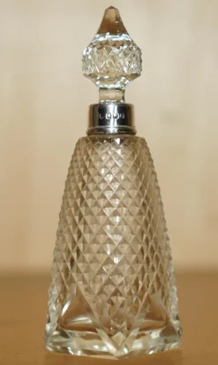 Pamono Antique Sterling Silver Perfume Bottle in Cut Glass Crystal, 1890> Bottles, Carafes & Jugs