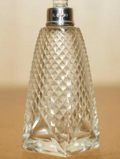 Pamono Antique Sterling Silver Perfume Bottle in Cut Glass Crystal, 1890><noscript><img width=