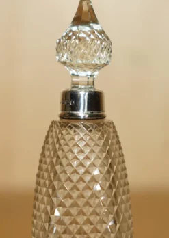 Pamono Antique Sterling Silver Perfume Bottle in Cut Glass Crystal, 1890><noscript><img width=