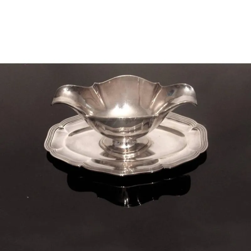 Pamono Antique Sterling Silver Sauce Boat from Leon Lapar> Serving Dishes