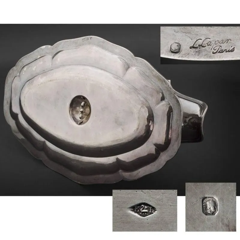 Pamono Antique Sterling Silver Sauce Boat from Leon Lapar> Serving Dishes