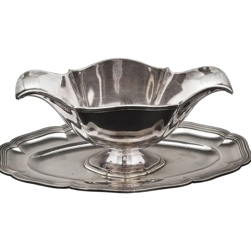 Pamono Antique Sterling Silver Sauce Boat from Leon Lapar> Serving Dishes