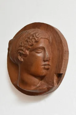 Pamono Antique Style Wooden Medallion Portrait, 1930s> Wall Decor