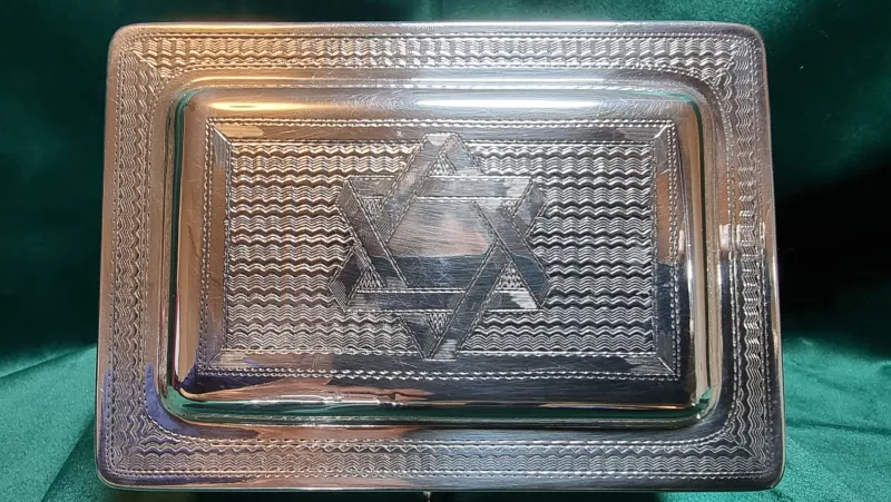 Pamono Antique Sugar Bowl with Star of David and Gold & Silver Plating from Arthur Krupp AG, Bernsdorf, 1920s> Serving Dishes