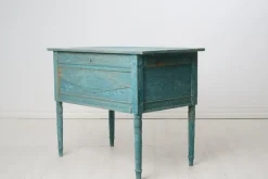 Sale Pamono Antique Swedish Blue Painted Hand-Carved Country Table