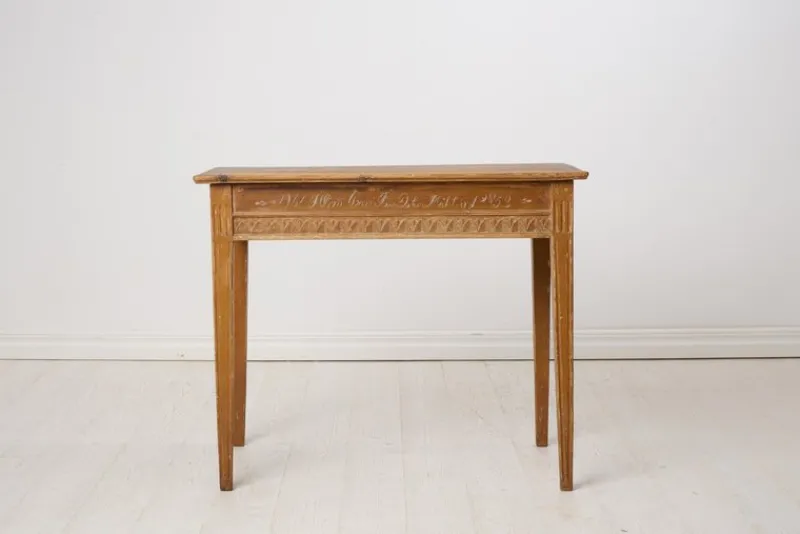 Pamono Antique Swedish Gustavian Console Table with Carved Decor> Dressers, Commodes & Chests