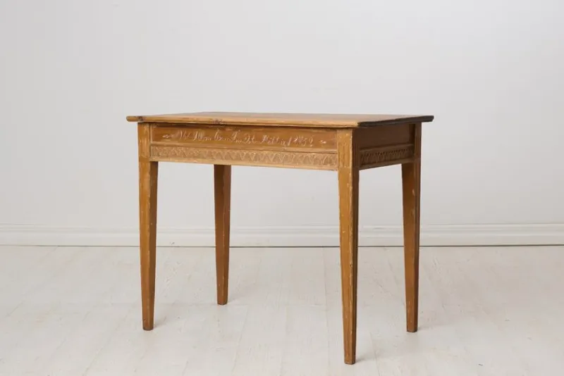 Pamono Antique Swedish Gustavian Console Table with Carved Decor> Dressers, Commodes & Chests