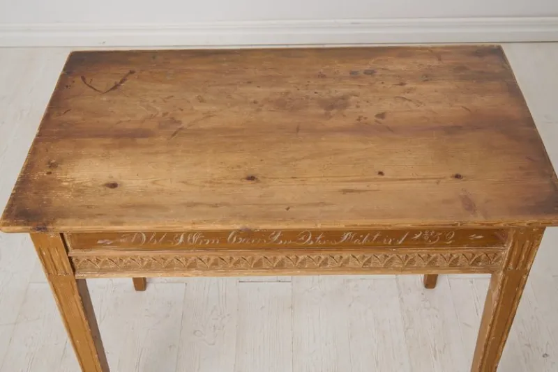 Pamono Antique Swedish Gustavian Console Table with Carved Decor> Dressers, Commodes & Chests