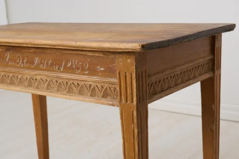 Pamono Antique Swedish Gustavian Console Table with Carved Decor> Dressers, Commodes & Chests