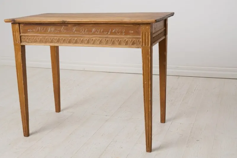 Pamono Antique Swedish Gustavian Console Table with Carved Decor> Dressers, Commodes & Chests