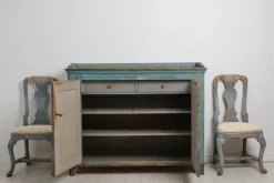 Pamono Antique Swedish Gustavian Blue Painted Country Sideboard><noscript><img width=