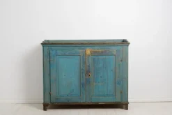 Pamono Antique Swedish Gustavian Blue Painted Country Sideboard><noscript><img width=