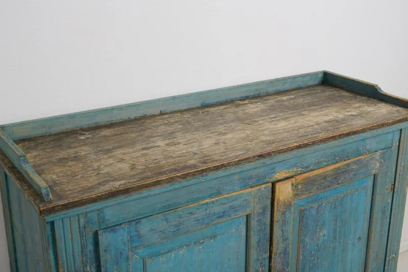 Pamono Antique Swedish Gustavian Blue Painted Country Sideboard> Sideboards & Buffets