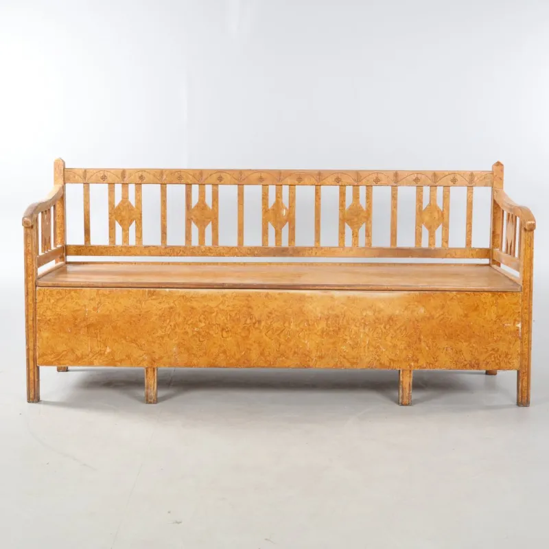 Pamono Antique Swedish Marbled Bench, 1890s> Benches