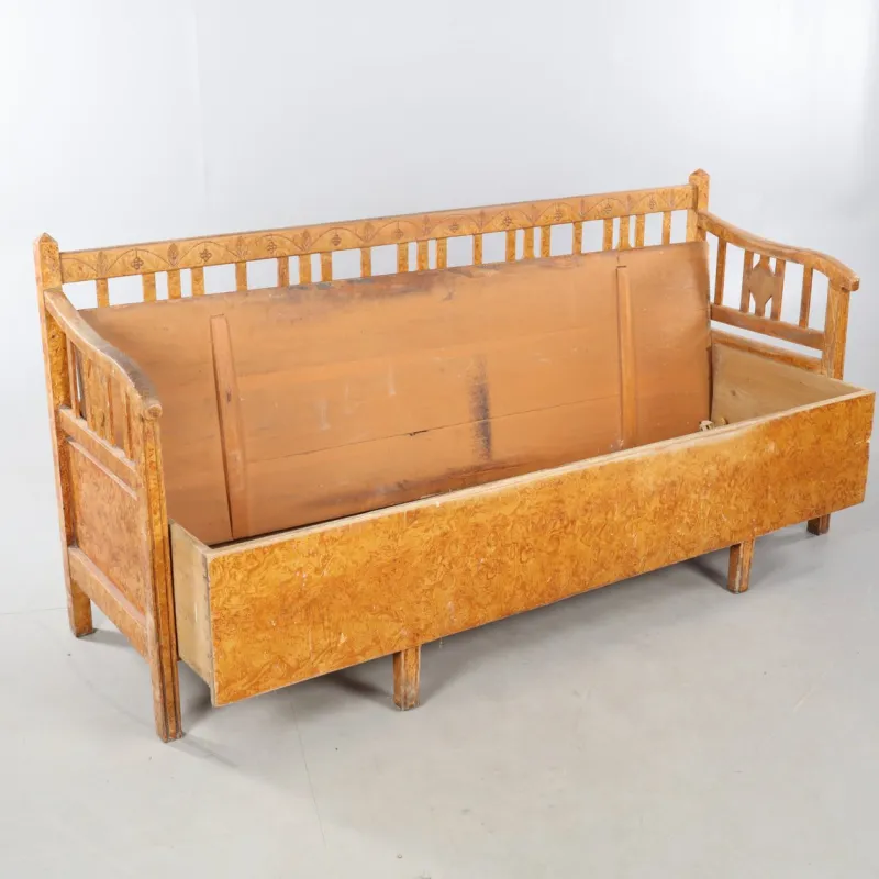 Pamono Antique Swedish Marbled Bench, 1890s> Benches