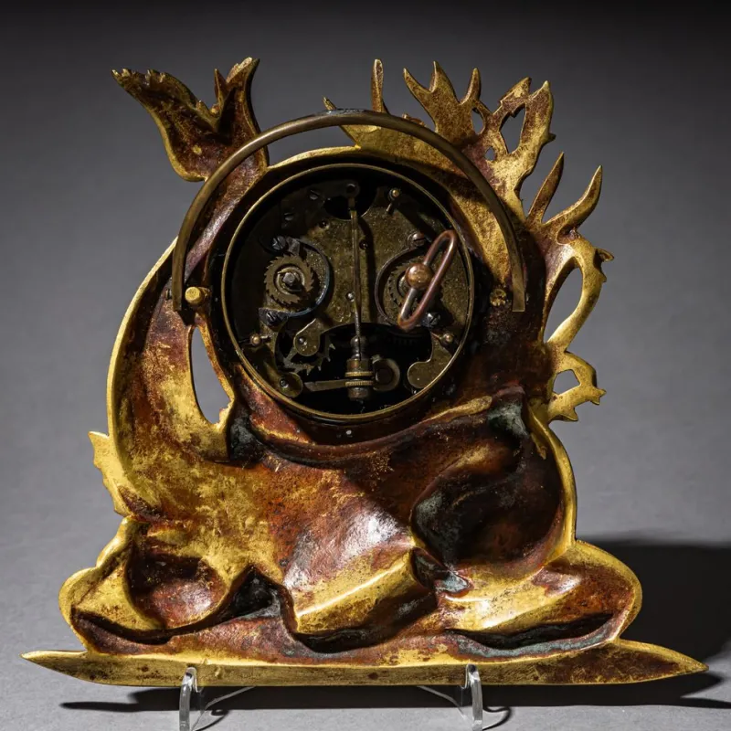 Pamono Antique Table Clock with Dolphin, 1830> Clocks