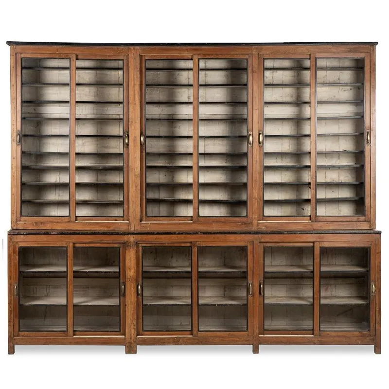 Pamono Antique Teak Bookcase with Patina> Shelves & Wall Units