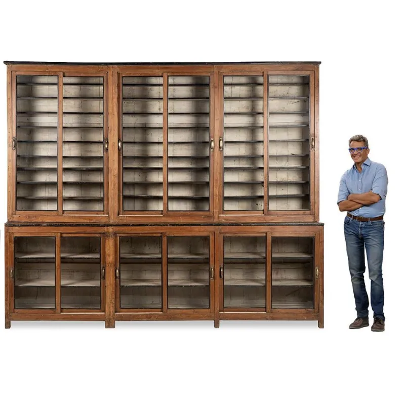 Pamono Antique Teak Bookcase with Patina> Shelves & Wall Units