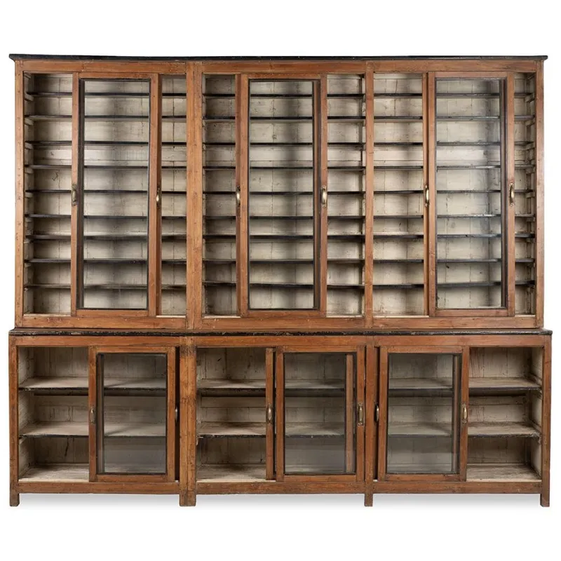 Pamono Antique Teak Bookcase with Patina> Shelves & Wall Units