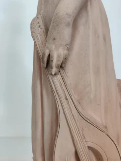 Online Pamono Antique Terracotta Girl with Mandolin Sculpture