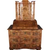 Pamono Antique 18th Century Baroque Tabernacle Secretary in Oak with Walnut Veneer, 1730s> Secretaires