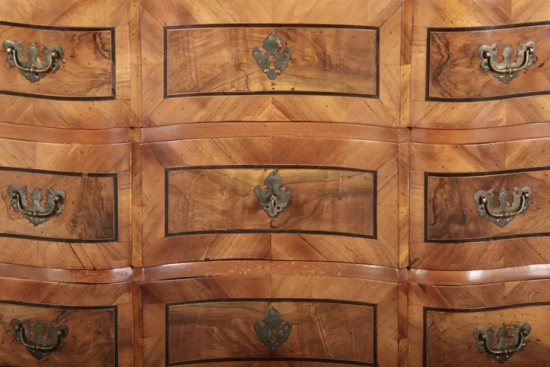 Pamono Antique 18th Century Baroque Tabernacle Secretary in Oak with Walnut Veneer, 1730s> Secretaires