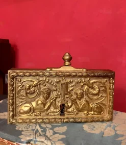Hot Pamono Antique 18th Century Door Lock in Gilt and Chiseled Bronze, France
