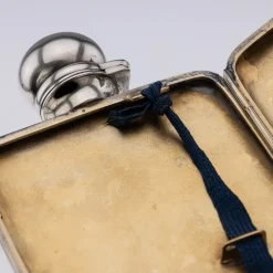 Pamono Antique 20th Century English Silver Hip Flask & Cigarette Case, London, 1903><noscript><img width=