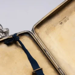 Pamono Antique 20th Century English Silver Hip Flask & Cigarette Case, London, 1903><noscript><img width=