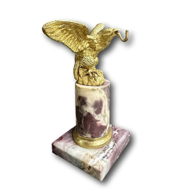 Pamono Antique 19th Century Gilt Bronze Pocket Watch Stand with Eagle Original Gilding Marble Base, 1890s> Watches