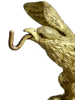 Pamono Antique 19th Century Gilt Bronze Pocket Watch Stand with Eagle Original Gilding Marble Base, 1890s><noscript><img width=