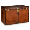 Pamono Antique 20th Century Malle Haute Trunk in Orange Vuittonite Canvas from Louis Vuitton, France, 1900s> Trunks Crates & Baskets