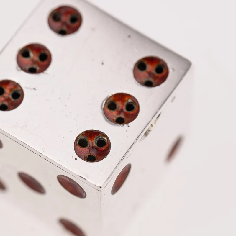Pamono Antique 20th Century Scottish Silver & Enamel Dice Condiments from Hamilton & Inches., 1911, Set of 2> Salt & Pepper Shakers