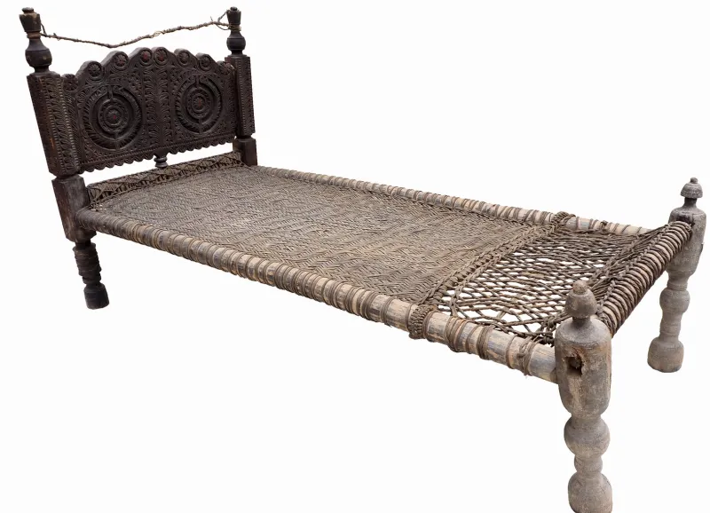 Pamono Antique 19th Century Swat Valley-Pakistan Charpoi Bed, 1920s> Beds & Bedroom Sets