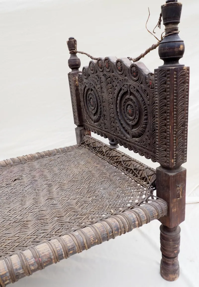 Pamono Antique 19th Century Swat Valley-Pakistan Charpoi Bed, 1920s> Beds & Bedroom Sets