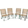 Pamono Antique 19th Century Victorian Wrought Iron & Wood Garden Seats, 1890, Set of 4> Garden Seating