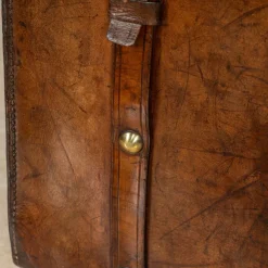 Pamono Antique 19th Century Victorian Leather Suitcase with Painted Crest, 1850s><noscript><img width=