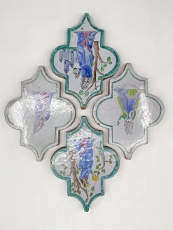 Pamono Antique Tiles in Florentine Form, Set of 4><noscript><img width=