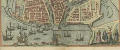 Pamono Antique Town Plan of Emden in Germany by Braun & Hogenberg, 1597><noscript><img width=