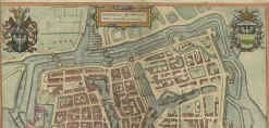 Pamono Antique Town Plan of Emden in Germany by Braun & Hogenberg, 1597><noscript><img width=