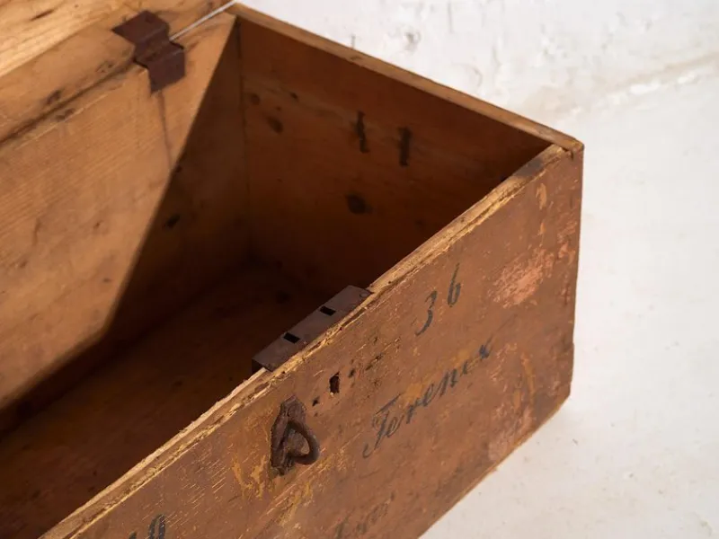 Pamono Antique Travel Chest with Year Inscription, 1936> Trunks Crates & Baskets