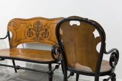 Best Pamono Antique Tresillo Living Room Set, Set of 3