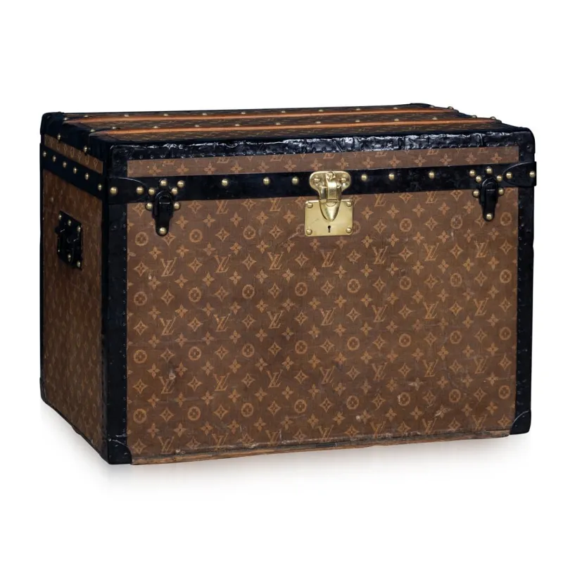 Best Pamono Antique Trunk in Woven Canvas from Louis Vuitton, 1900