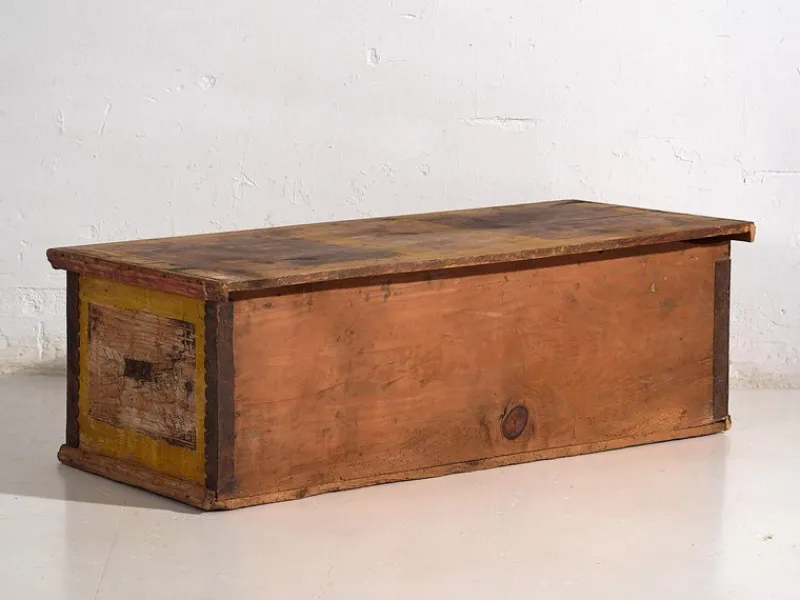 Sale Pamono Antique Trunk with Metal Structure, 1920s