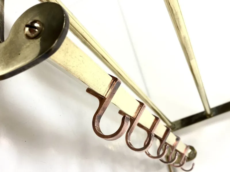 Sale Pamono Antique Two Tone Brass Wall Coat Rack, 1930s