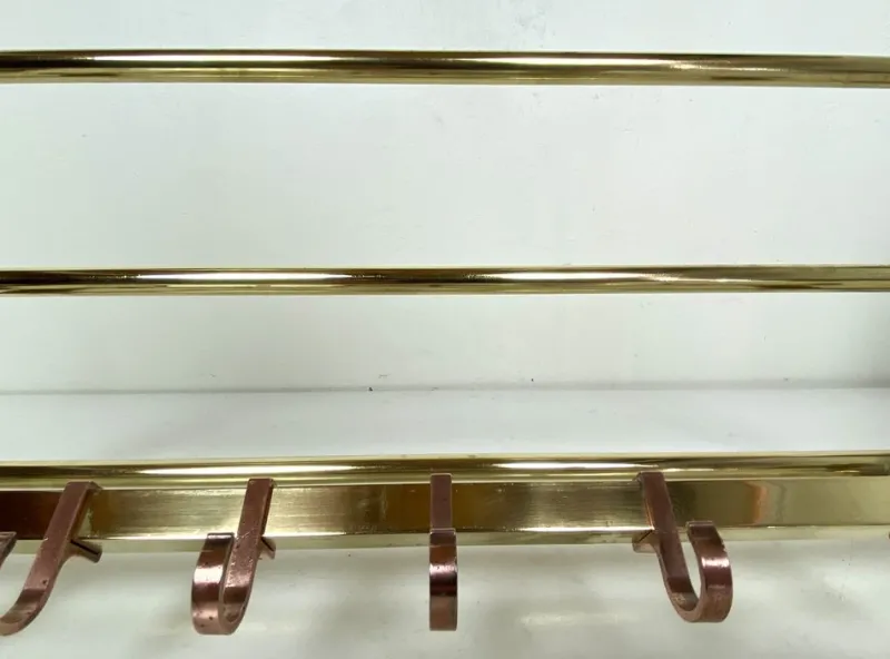 Sale Pamono Antique Two Tone Brass Wall Coat Rack, 1930s