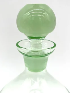 Pamono Antique Uranium Glass Carafe with Stopper, 1890s><noscript><img width=