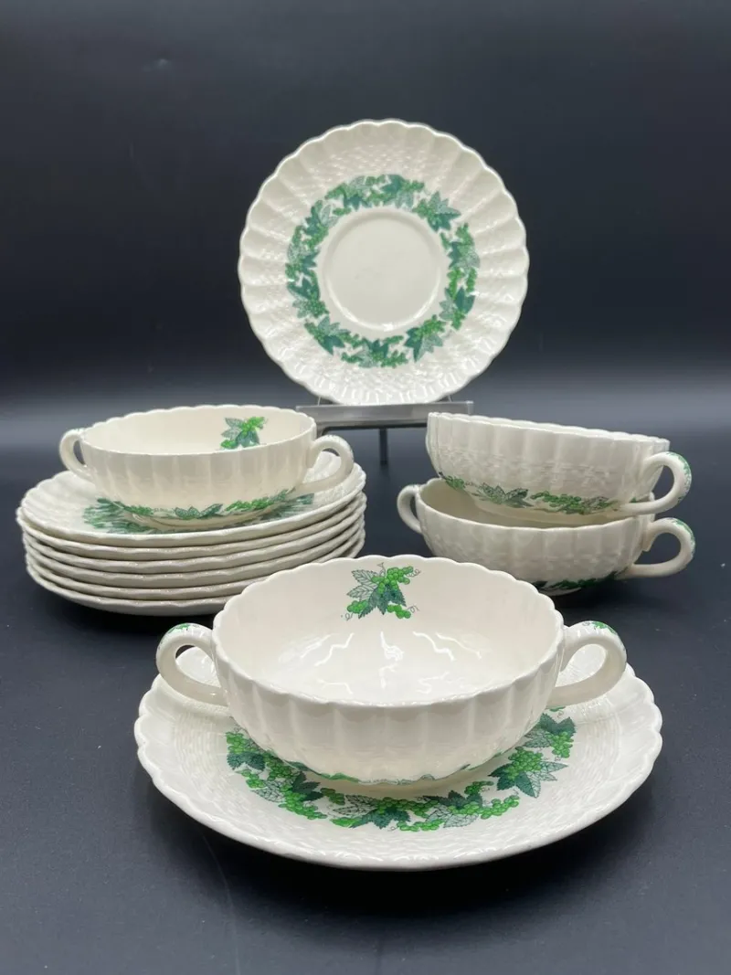 Pamono Antique Valencia Porcelain Tableware from Spode Copeland, 1925, Set of 57> Dinner Plates & Bowls